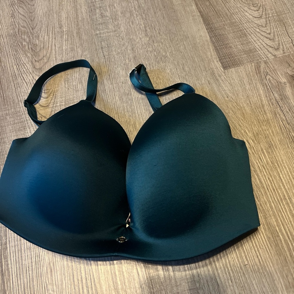Victorias Secret Push Up Bra Front Close Strappy 34D Green New K